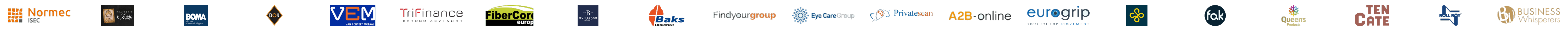 Logo's van opdrachtgevers, rij 1